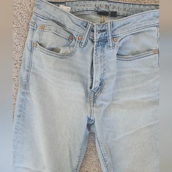 Set of 2 American Eagle Outfitters Light Blue Straight Leg Jeans - Picture 2 of 6